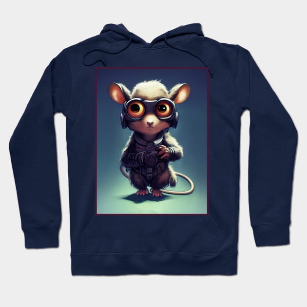 Mouse with gadgets Hoodie by orange-teal